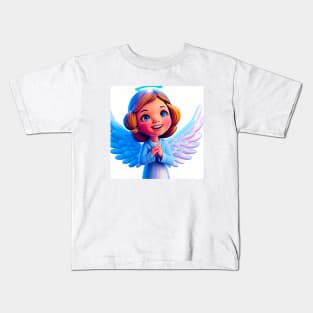 AI Art Cute Angel 1 Abstract Expressionism Effect Kids T-Shirt